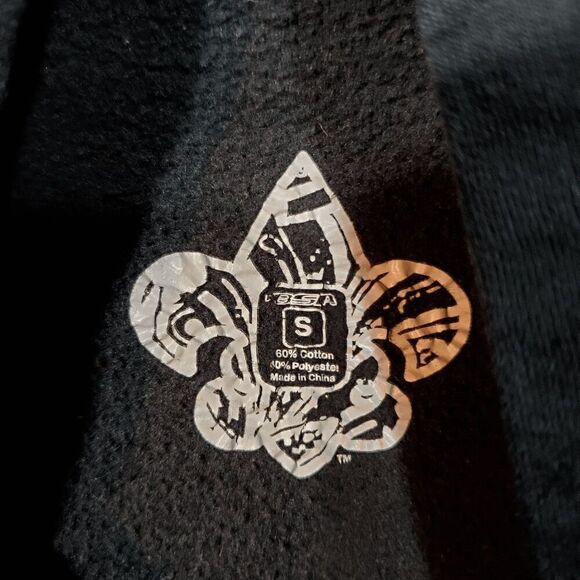 Boy Scouts Hoodie Mens Small Black Eagle Graphic Fleece Lined Pullover Sweater - Picture 2 of 8